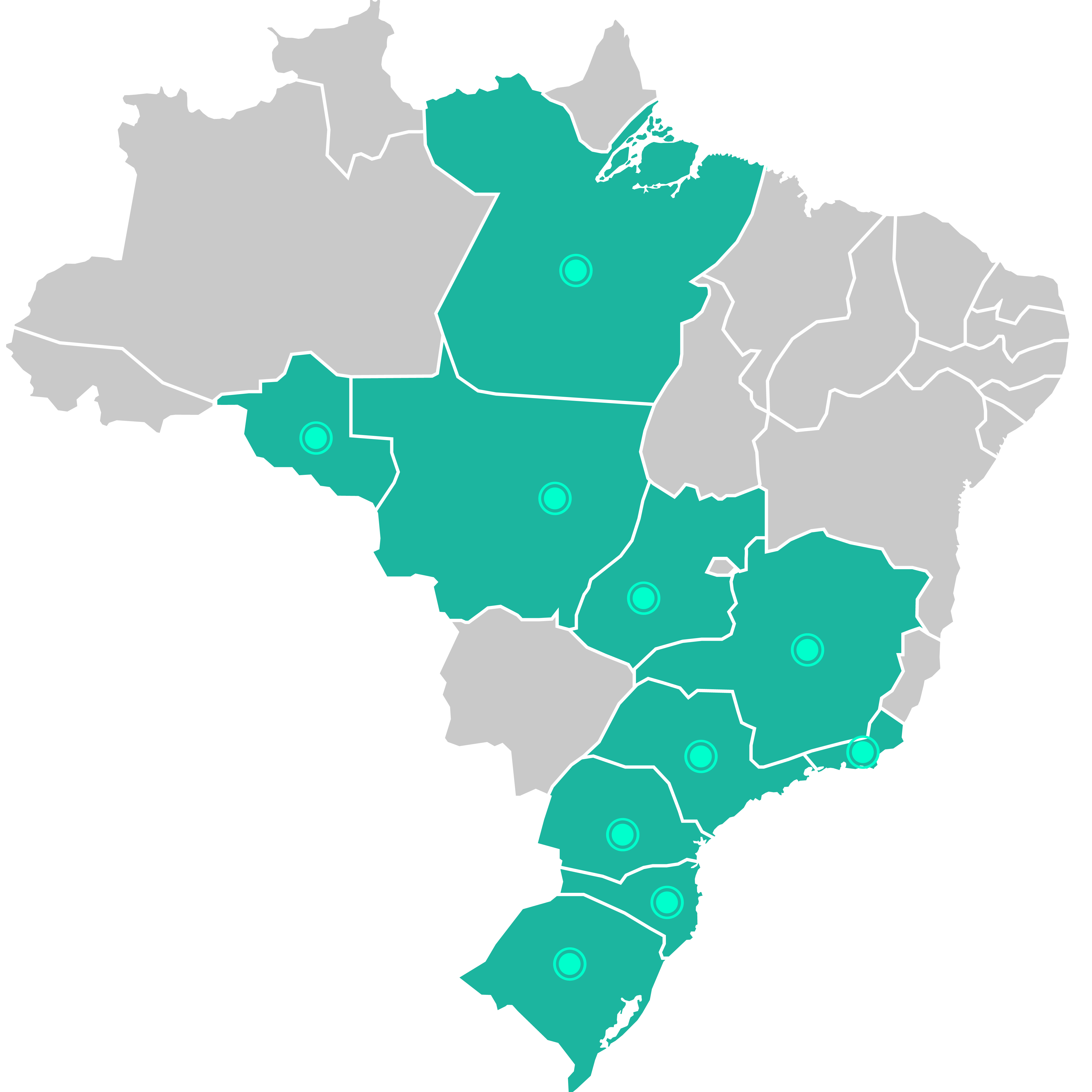 Mapa de atuação da Smartmed no Brasil